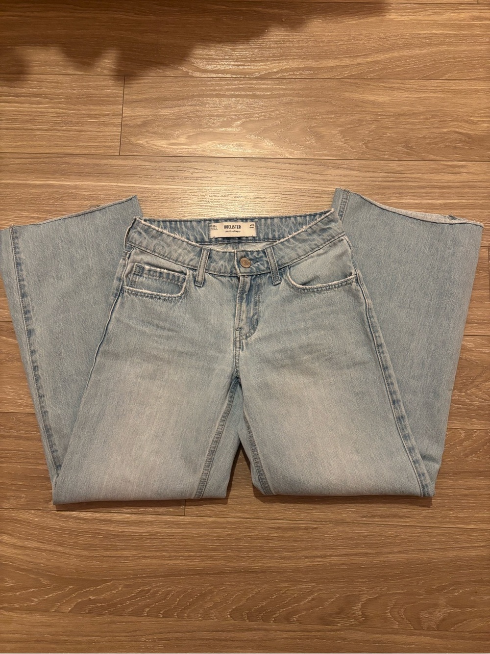Hollister Light Blue Flared Wide-Leg Jeans